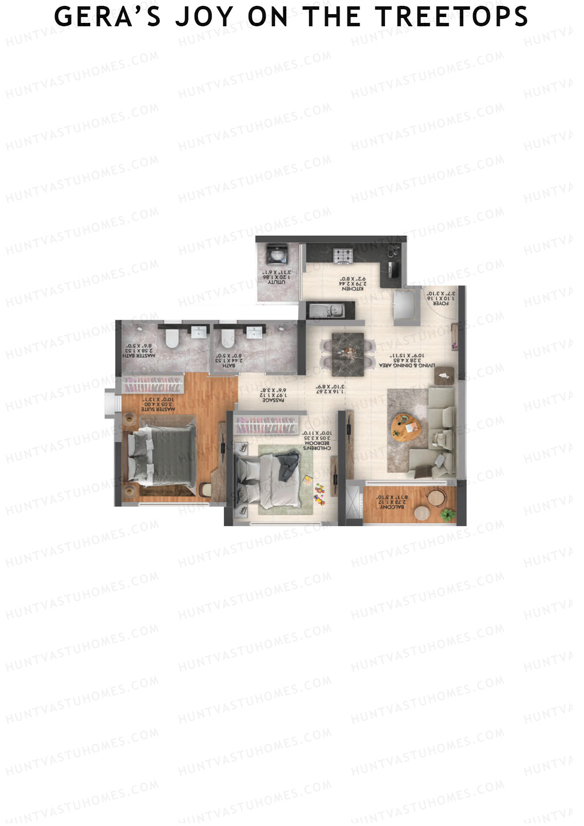 Gera's Joy on the Treetops Tower 3 Unit 5 (Type 1) Floor Plan