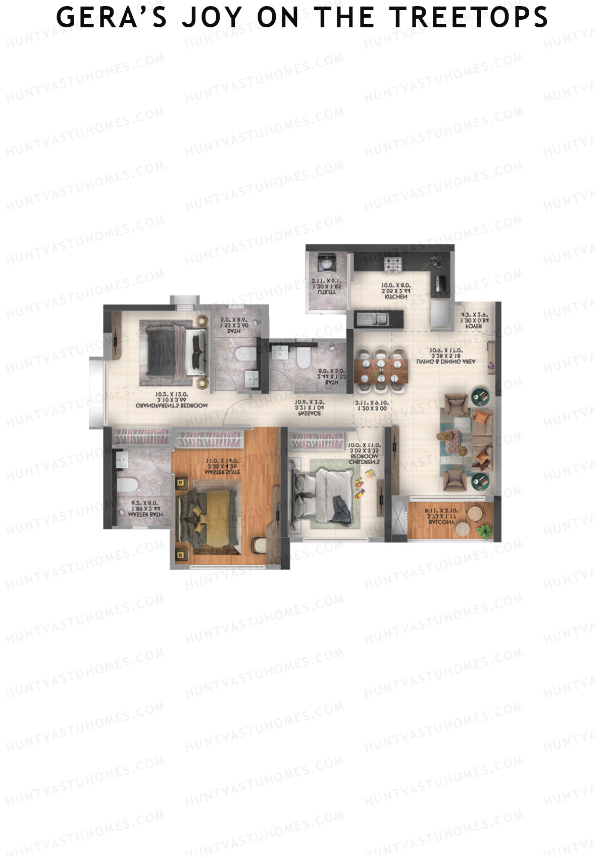 Gera's Joy on the Treetops Tower 3 Unit 6 (Type 1) Floor Plan