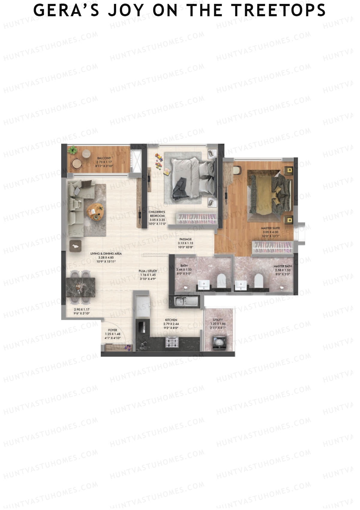 Gera's Joy on the Treetops Tower 3 Unit 8 (Type 2) Floor Plan