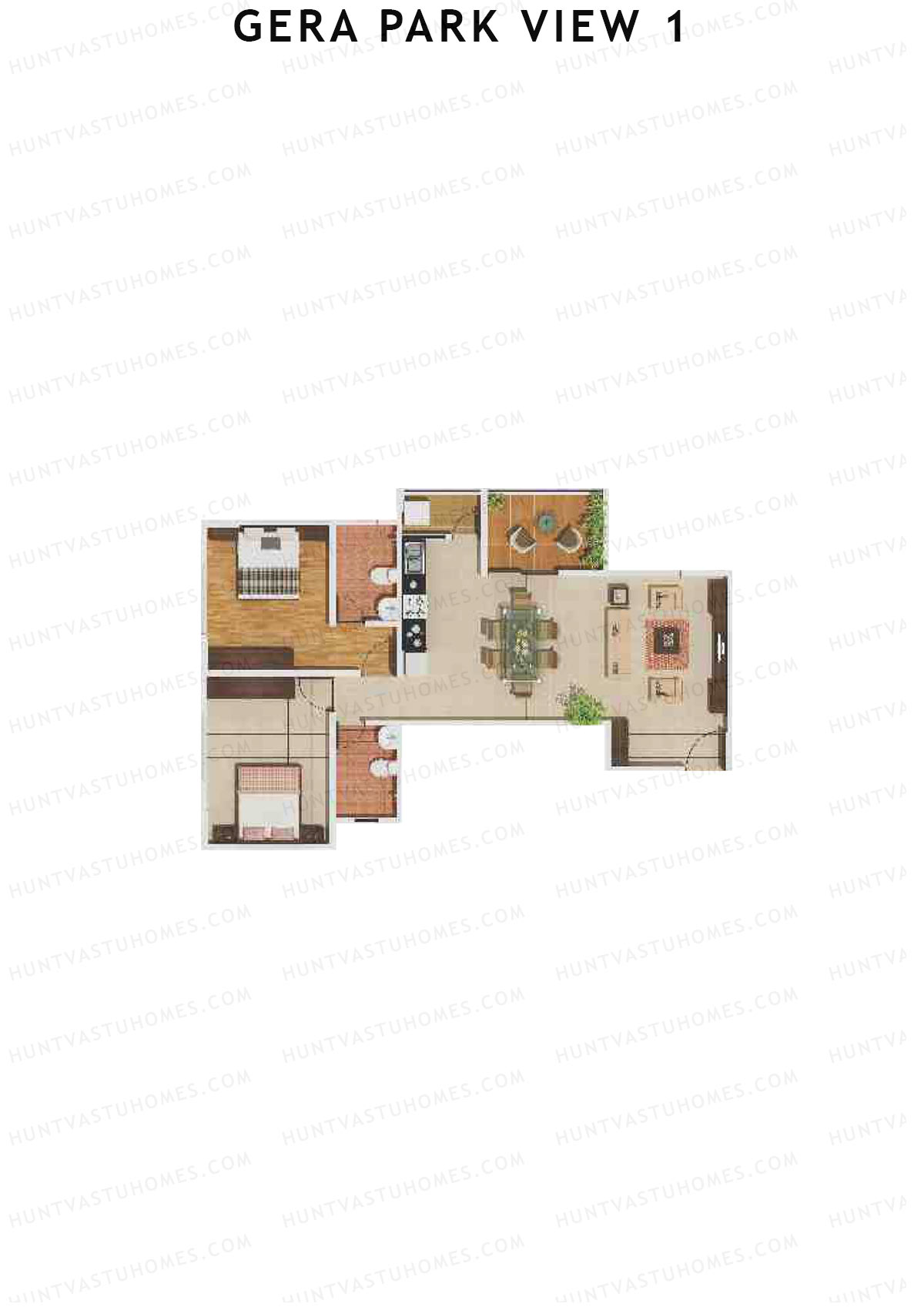 Gera Park View 1 Tower H Unit 3 Floor Plan