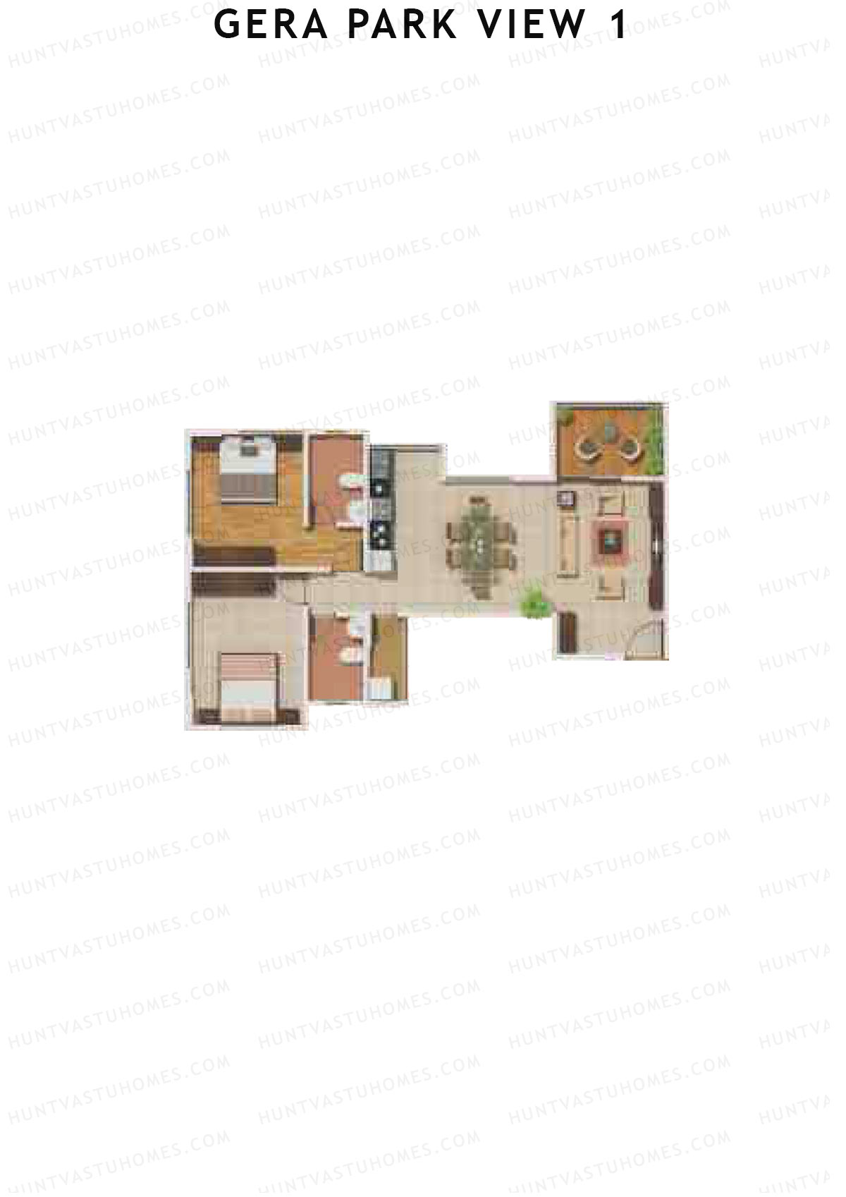 Gera Park View 1 Tower H Unit 3 Floor Plan