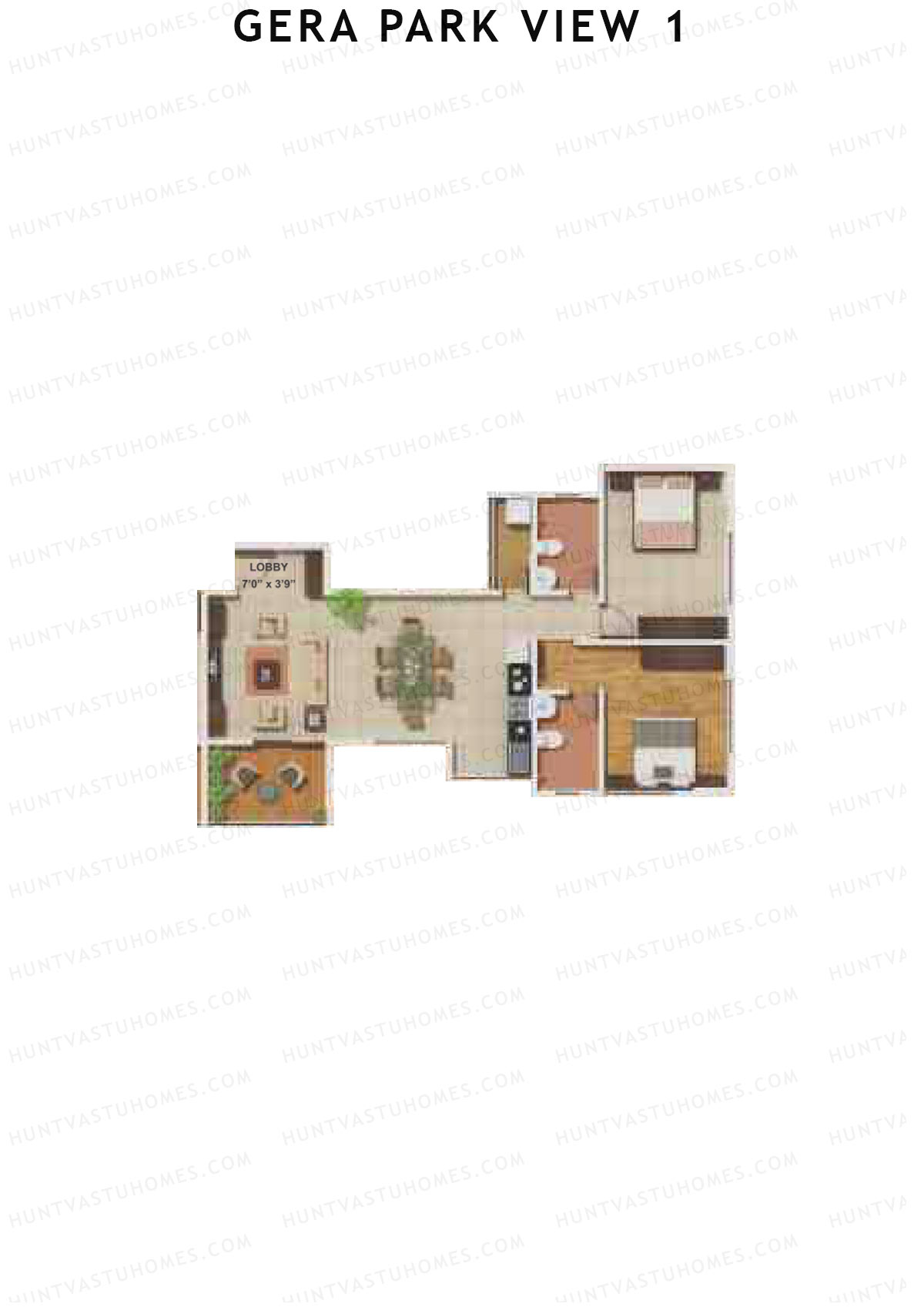 Gera Park View 1 Tower H Unit 7 Floor Plan