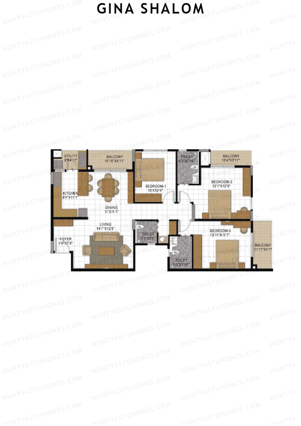 Gina Shalom Block A Unit 3 Floor Plan