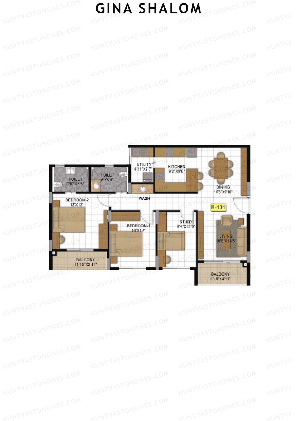 Gina Shalom Block B Unit 1 Floor Plan