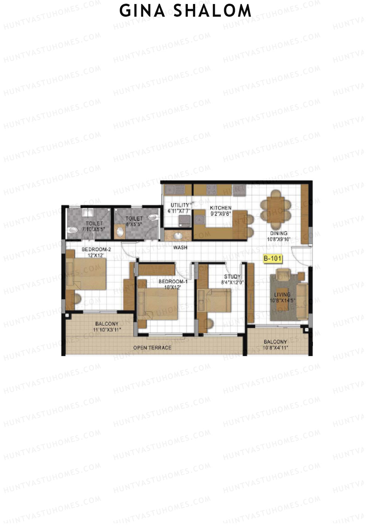 Gina Shalom Block B Unit 1 Floor Plan