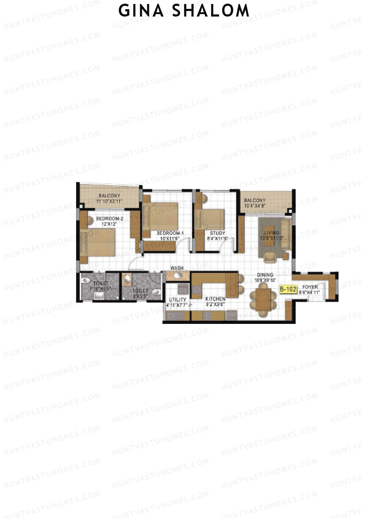 Gina Shalom Block B Unit 2 Floor Plan