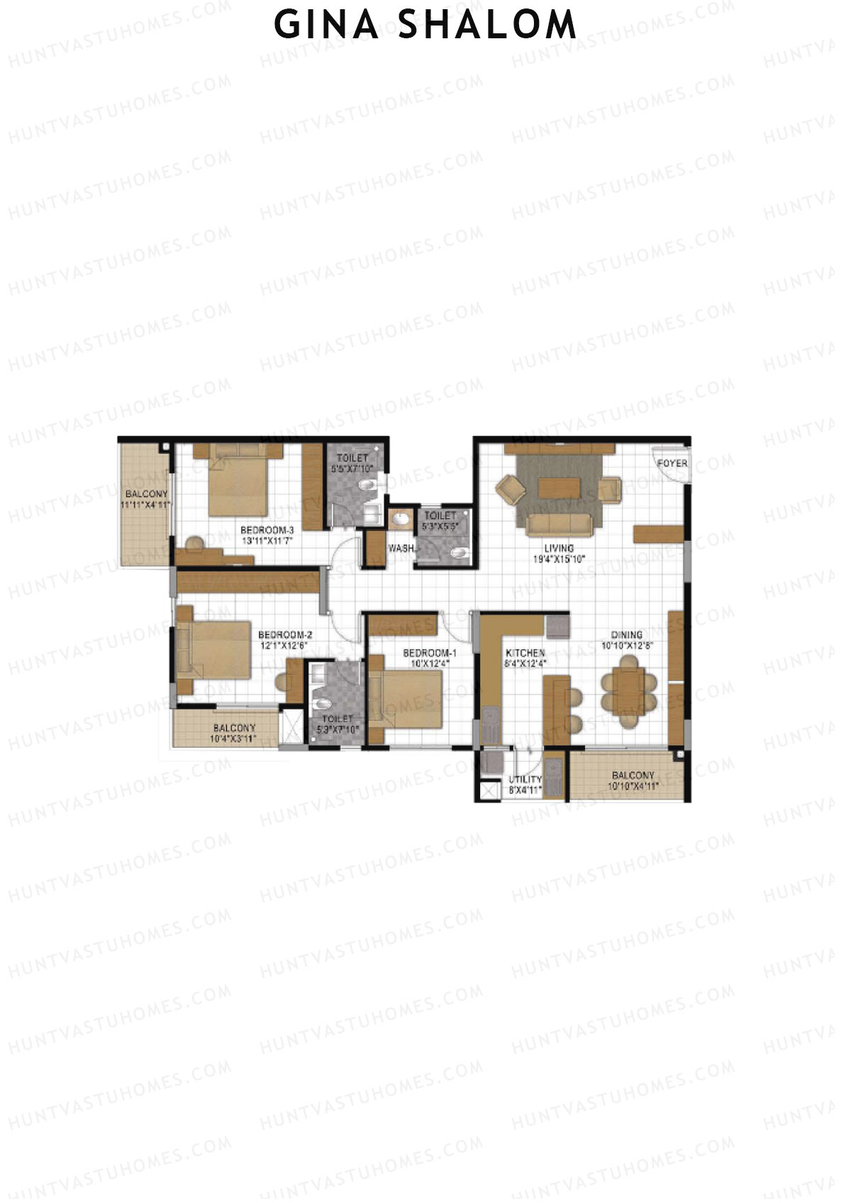 Gina Shalom Block D Unit 1 Floor Plan