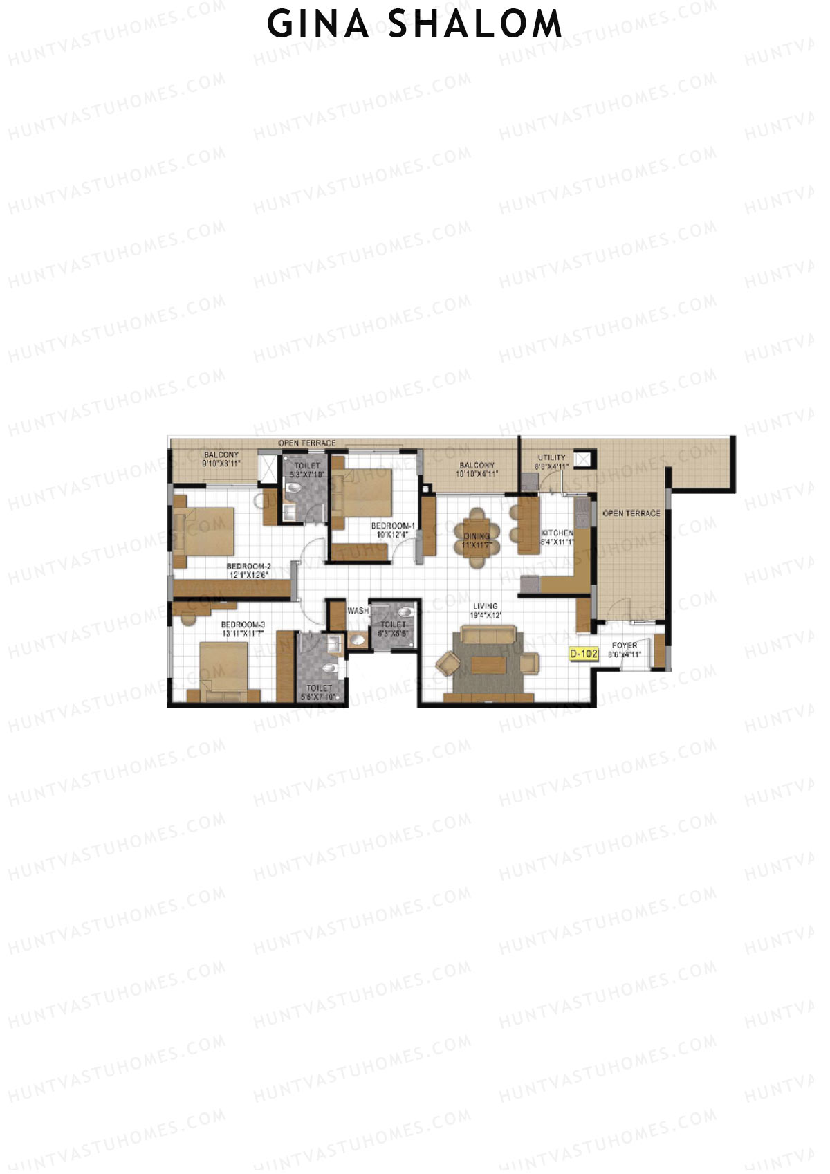 Gina Shalom Block D Unit 2 Floor Plan