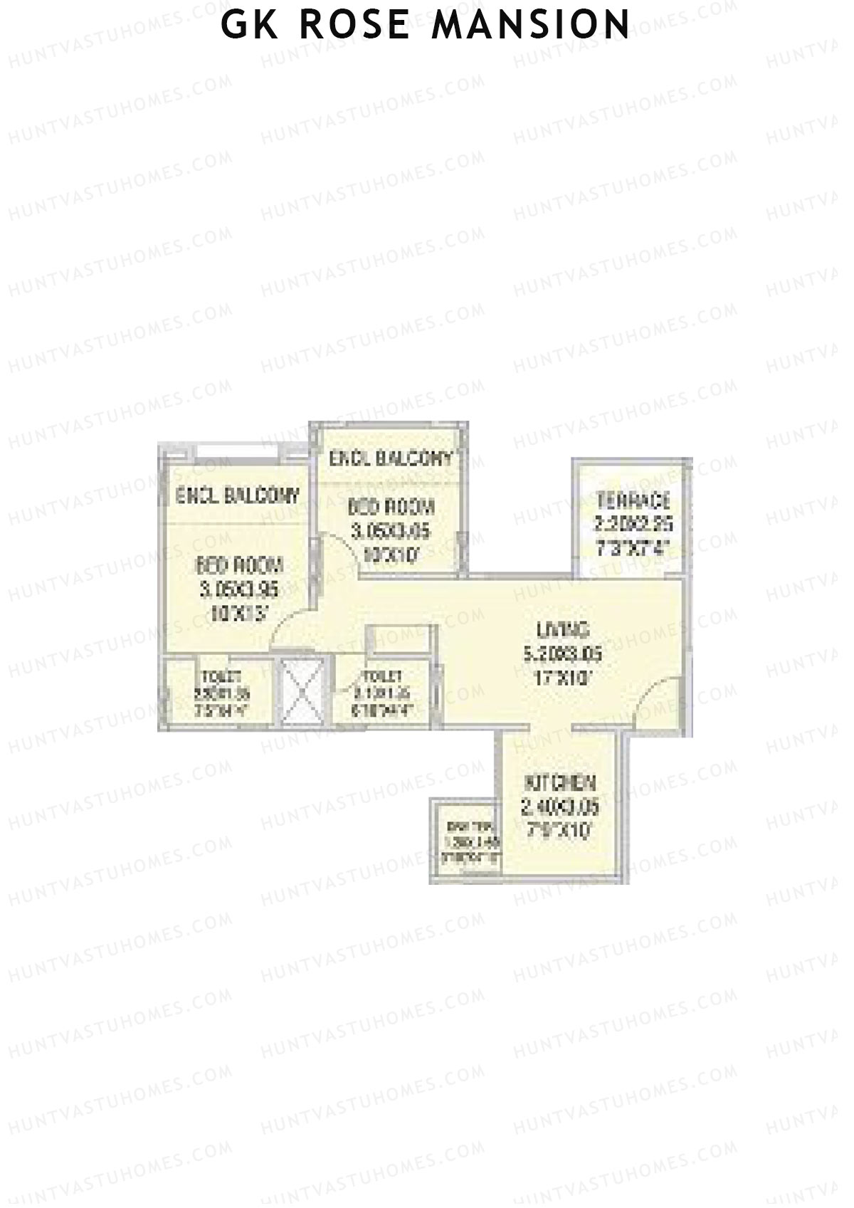 GK Rose Mansion Wing C Unit 5 Floor Plan