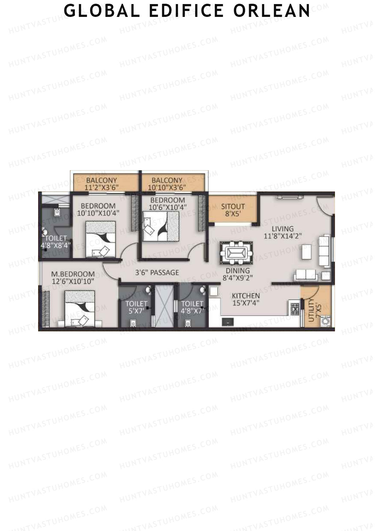 Global Edifice Orlean Tower 1 Unit 1 Floor Plan