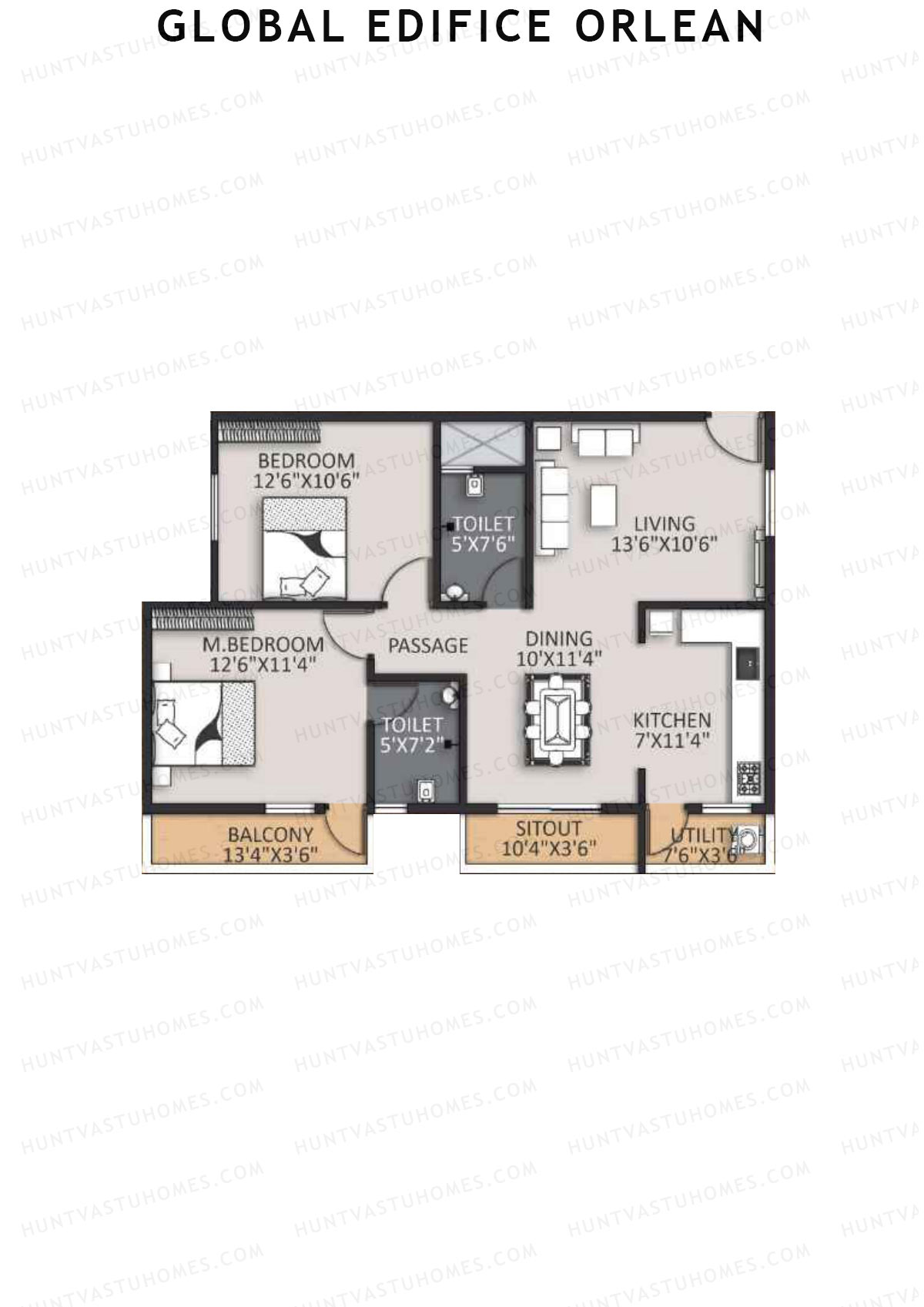 Global Edifice Orlean Tower 1 Unit 6 Floor Plan
