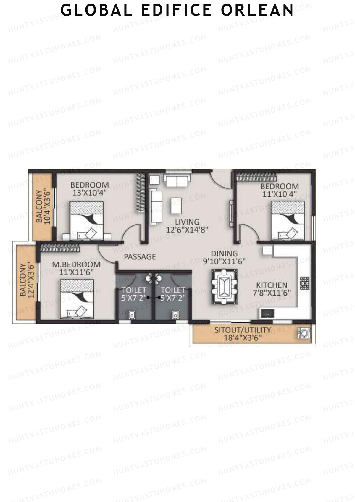 Global Edifice Orlean Tower 1 Unit 9 Floor Plan