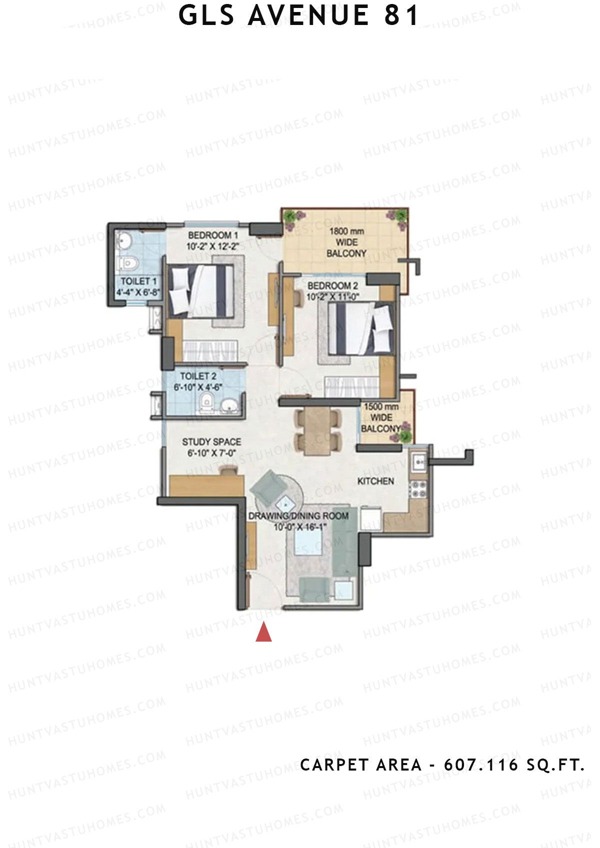 GLS Avenue 81 Tower A Unit 1 (Type C) Floor Plan