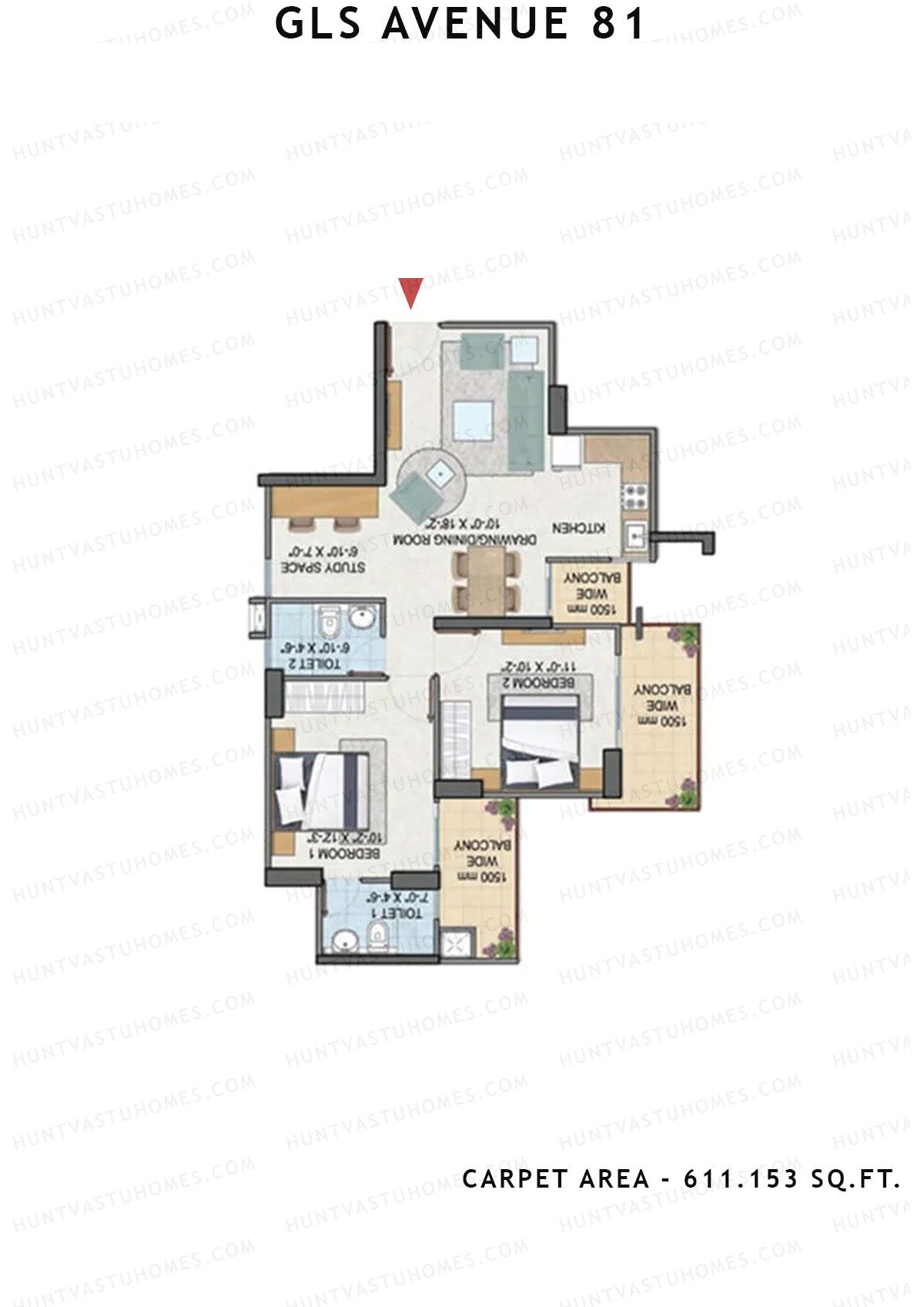 GLS Avenue 81 Tower A Unit 4 (Type B) Floor Plan