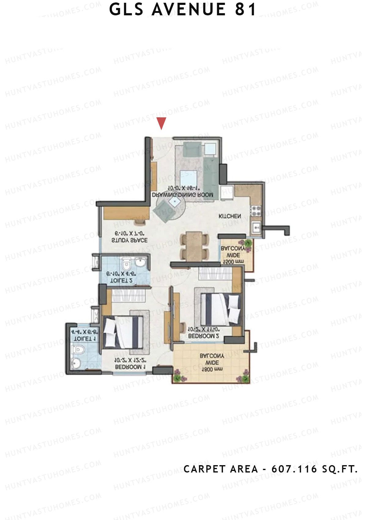GLS Avenue 81 Tower B Unit 4 (Type C) Floor Plan