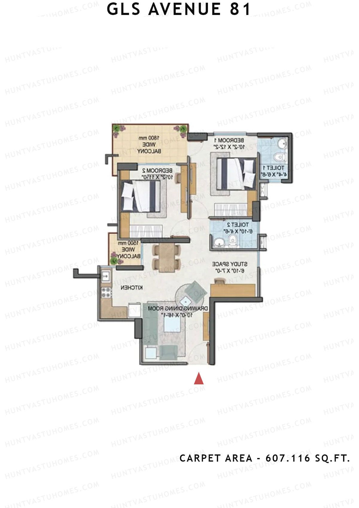 GLS Avenue 81 Tower C Unit 8 (Type C) Floor Plan