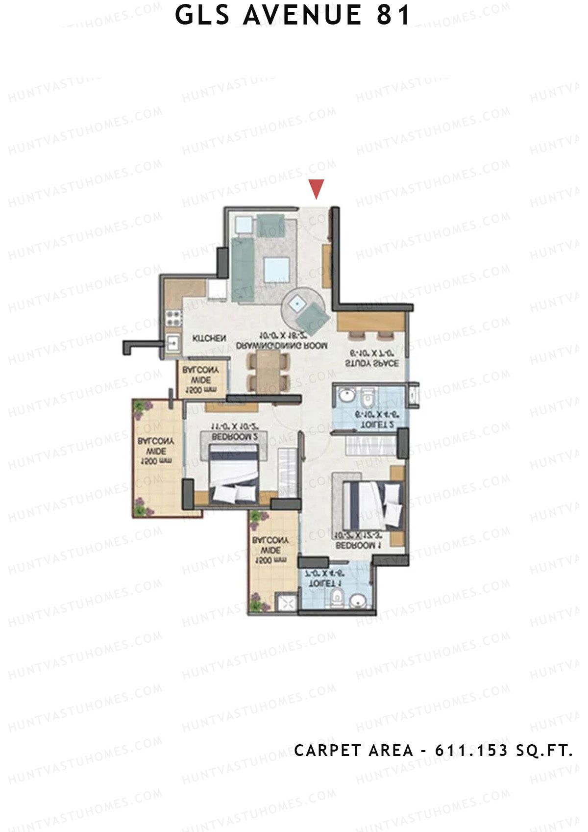GLS Avenue 81 Tower D Unit 5 (Type B) Floor Plan