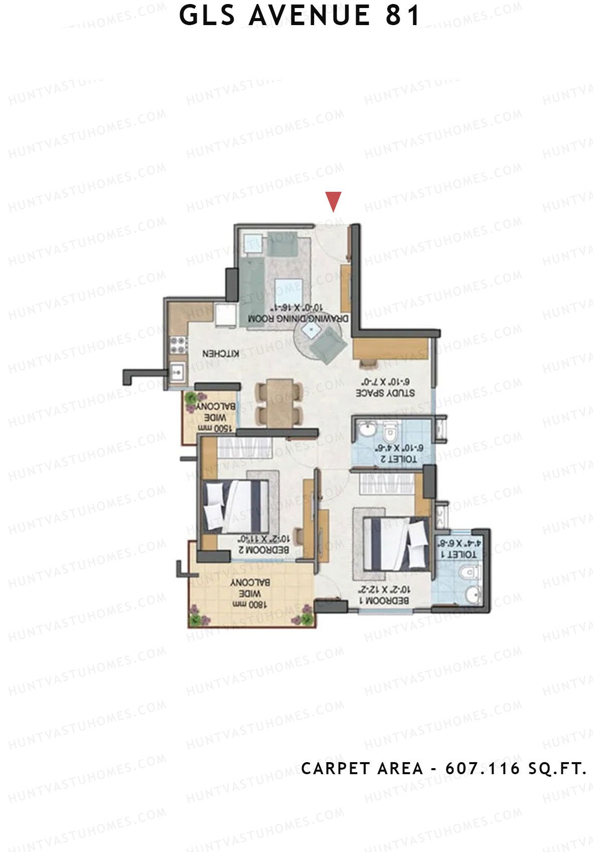 GLS Avenue 81 Tower E Unit 5 (Type C) Floor Plan