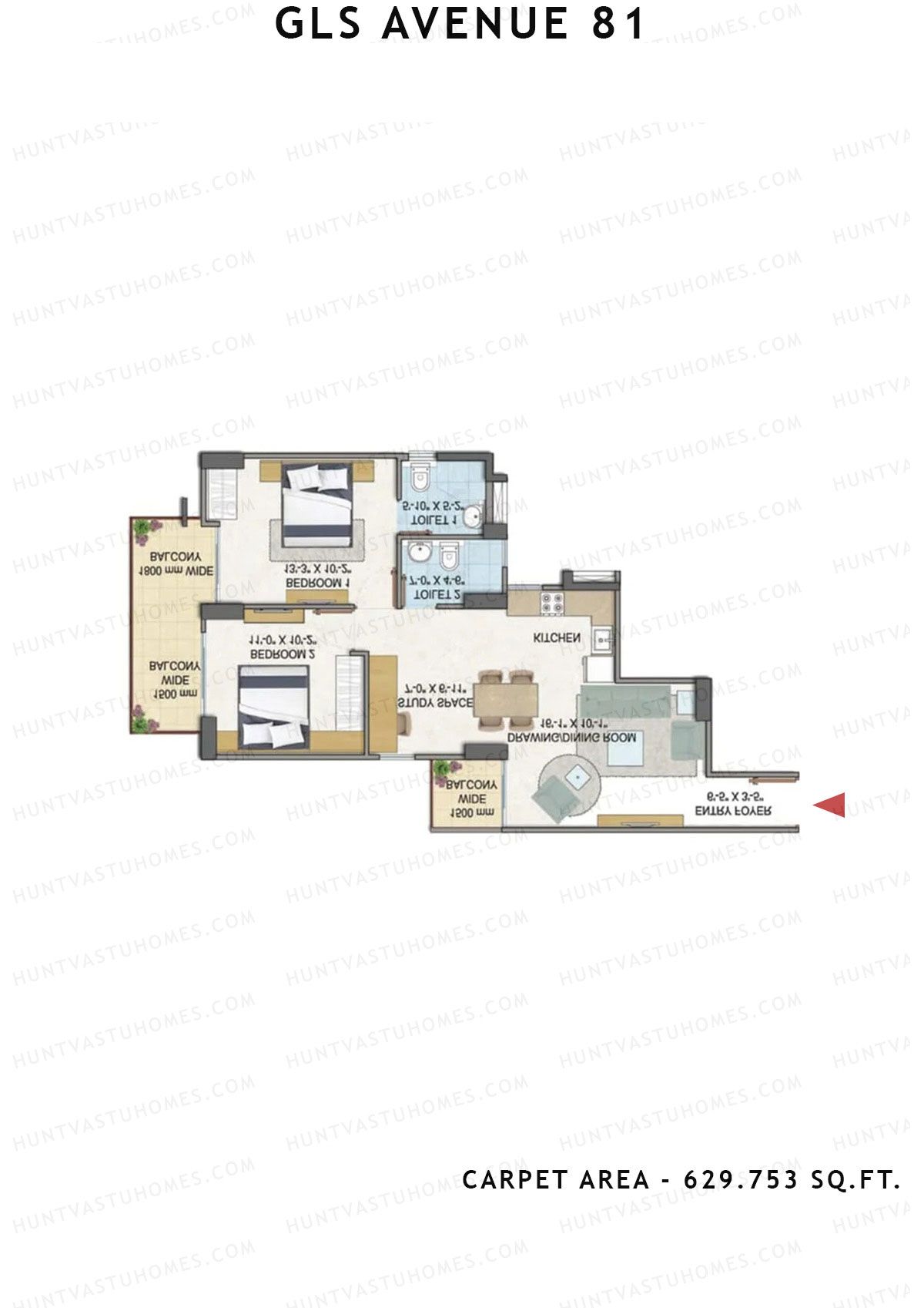 GLS Avenue 81 Tower E Unit 7 (Type A) Floor Plan