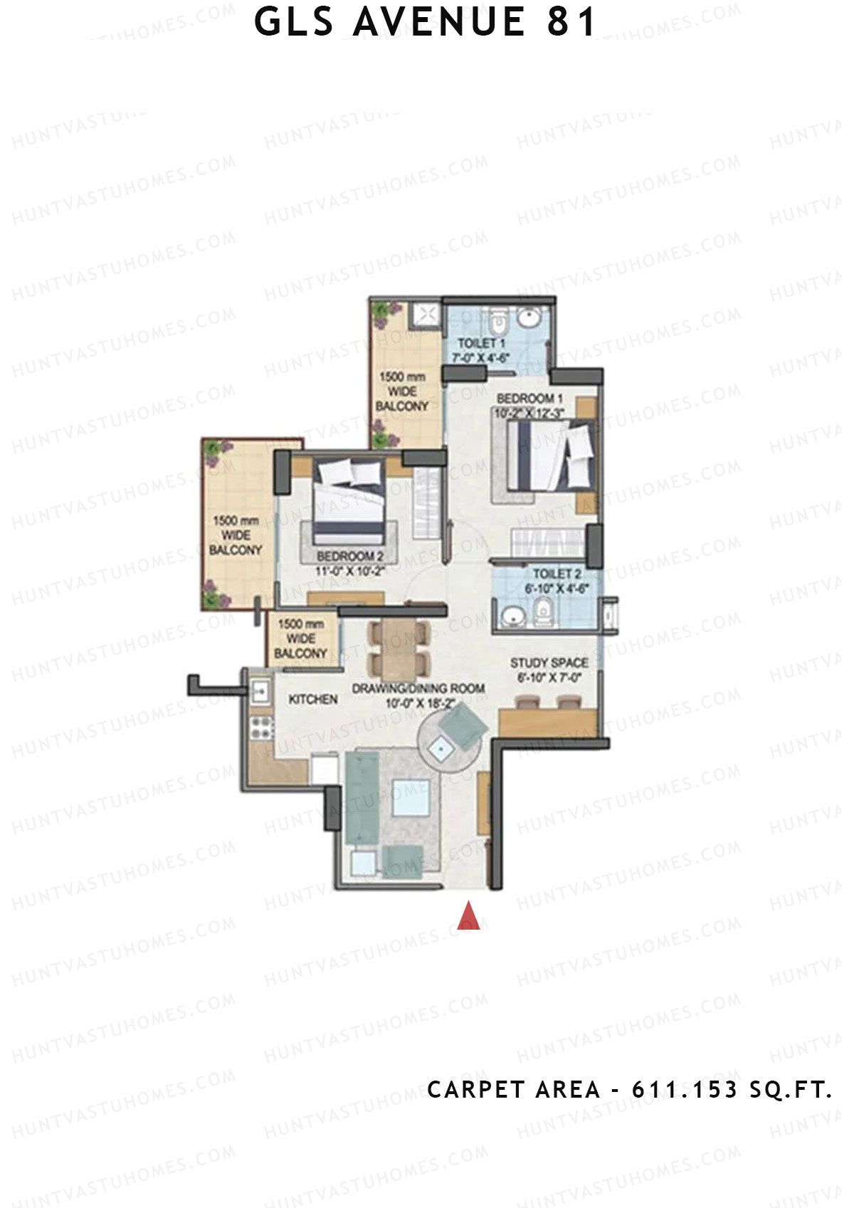 GLS Avenue 81 Tower E Unit 8 (Type B) Floor Plan