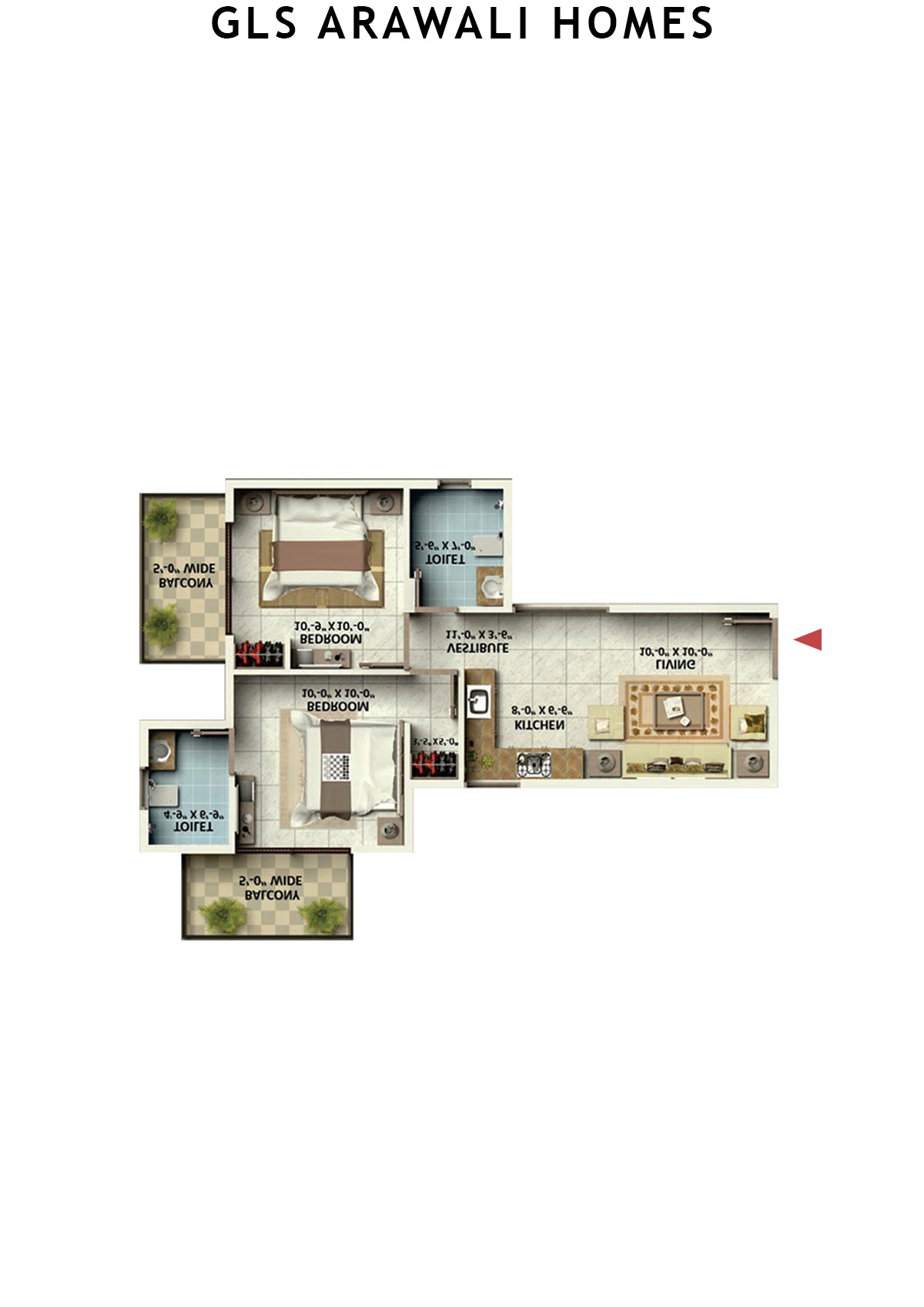 Gls Arawali Homes Tower 1 Unit 7 (Type 2) Floor Plan