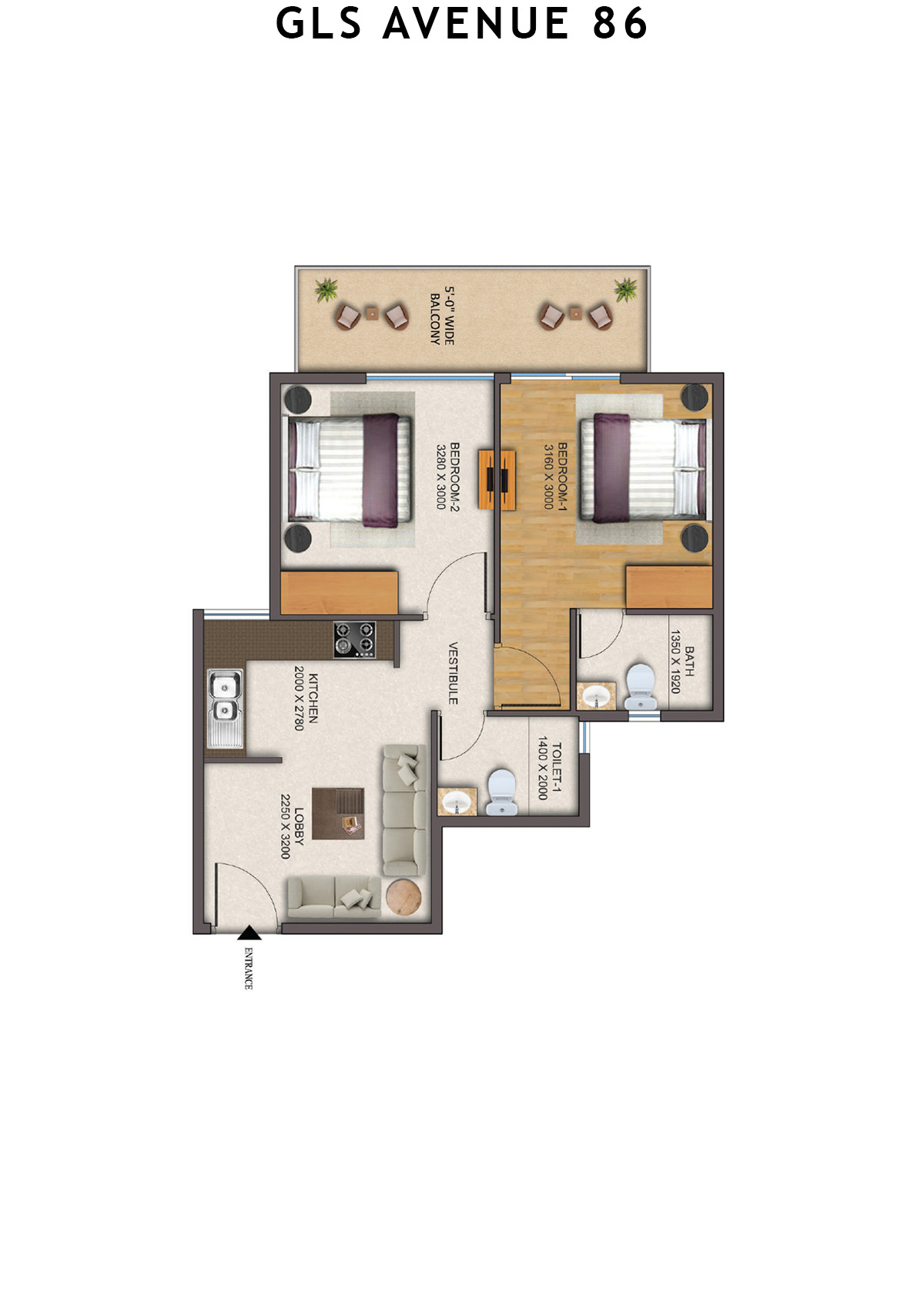 Gls Avenue 86 Tower 4 Unit 2 (Type 4 ) Floor Plan