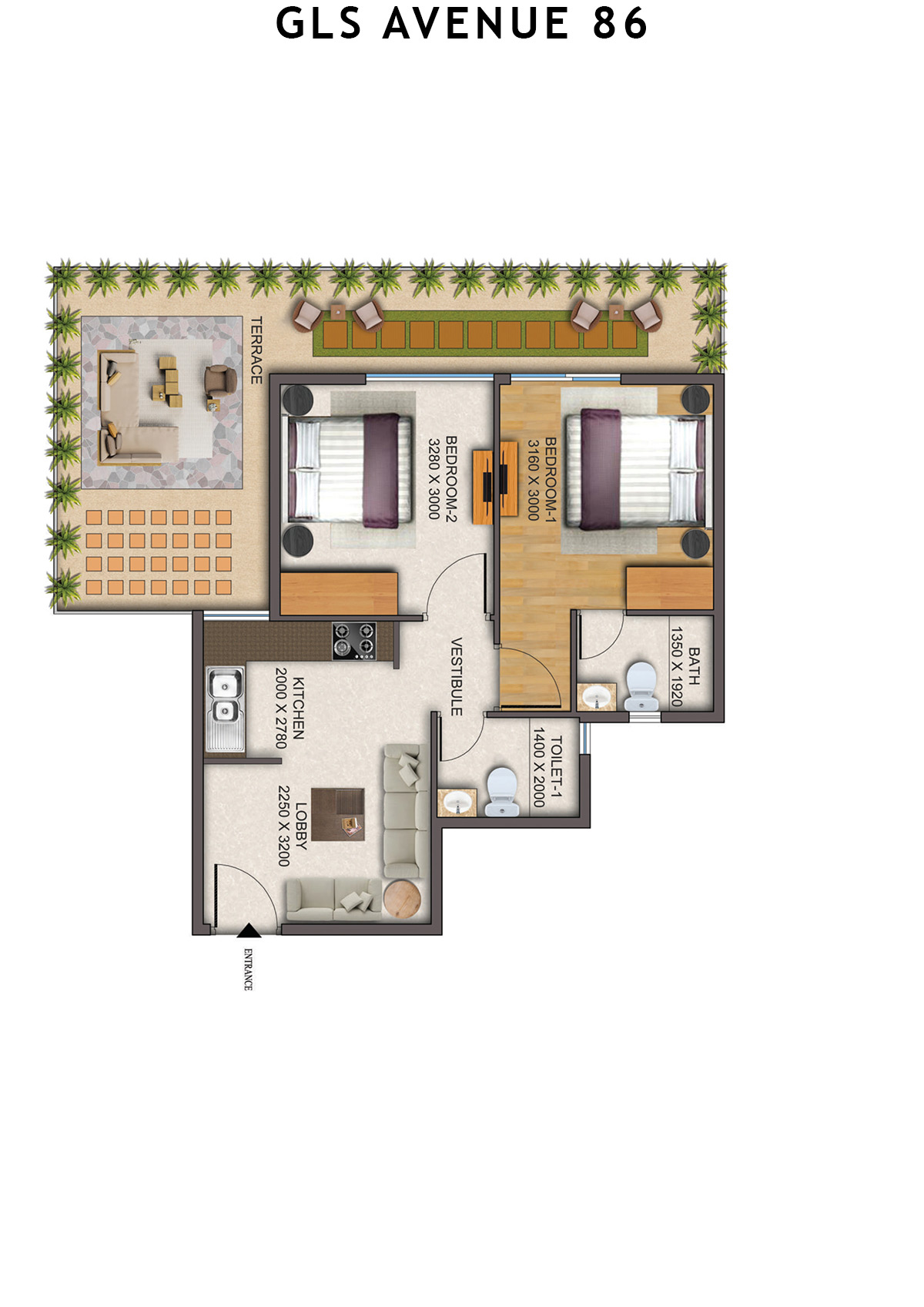 Gls Avenue 86 Tower 4 Unit 2 (Type 4P ) Floor Plan
