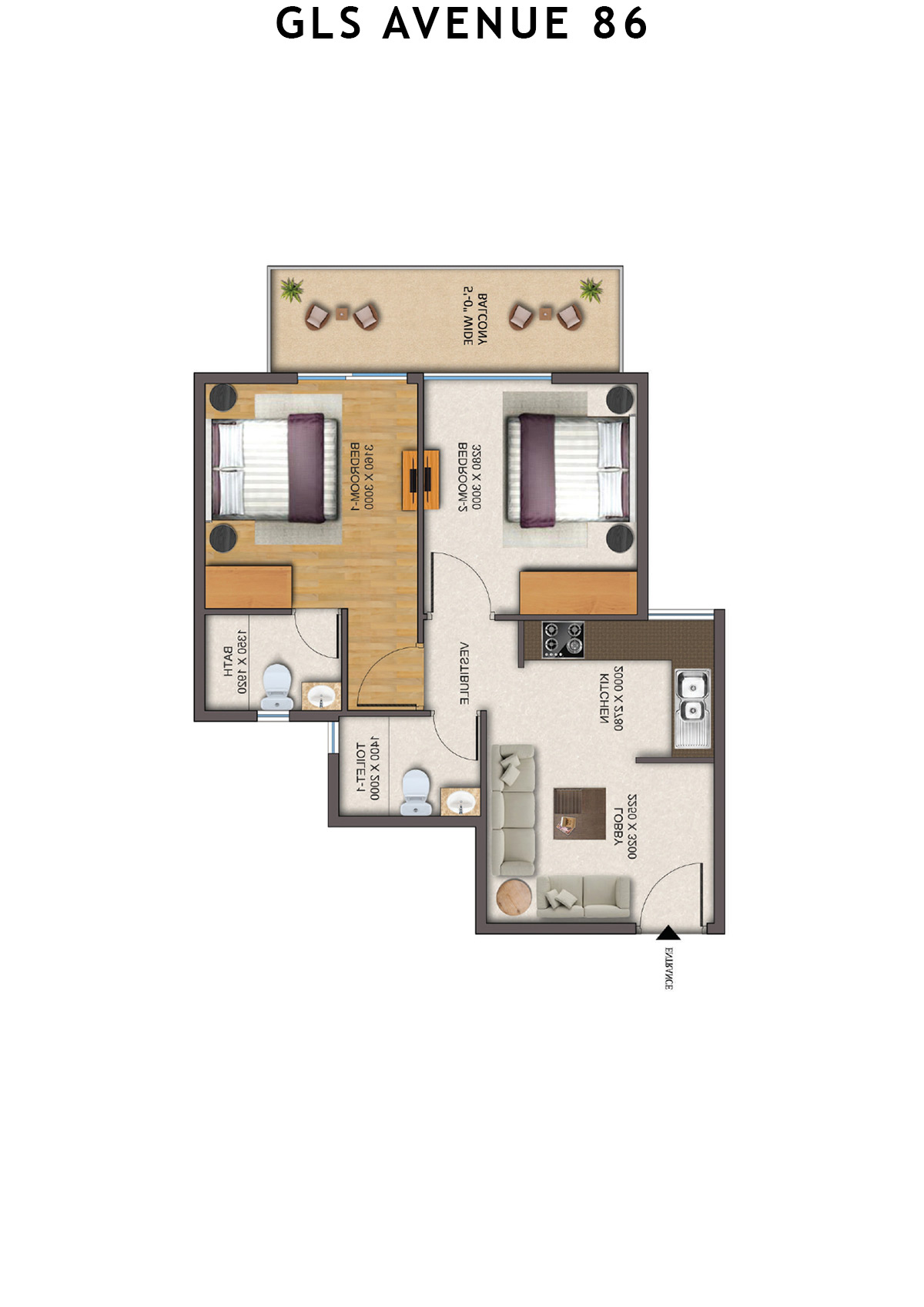 Gls Avenue 86 Tower 4 Unit 3 (Type 4 ) Floor Plan