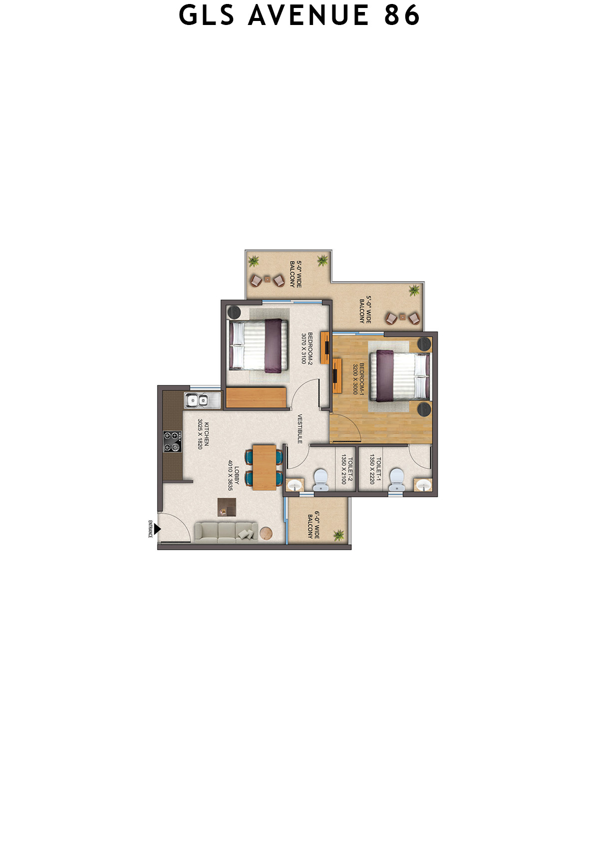 Gls Avenue 86 Tower 4 Unit 4 (Type 3 ) Floor Plan