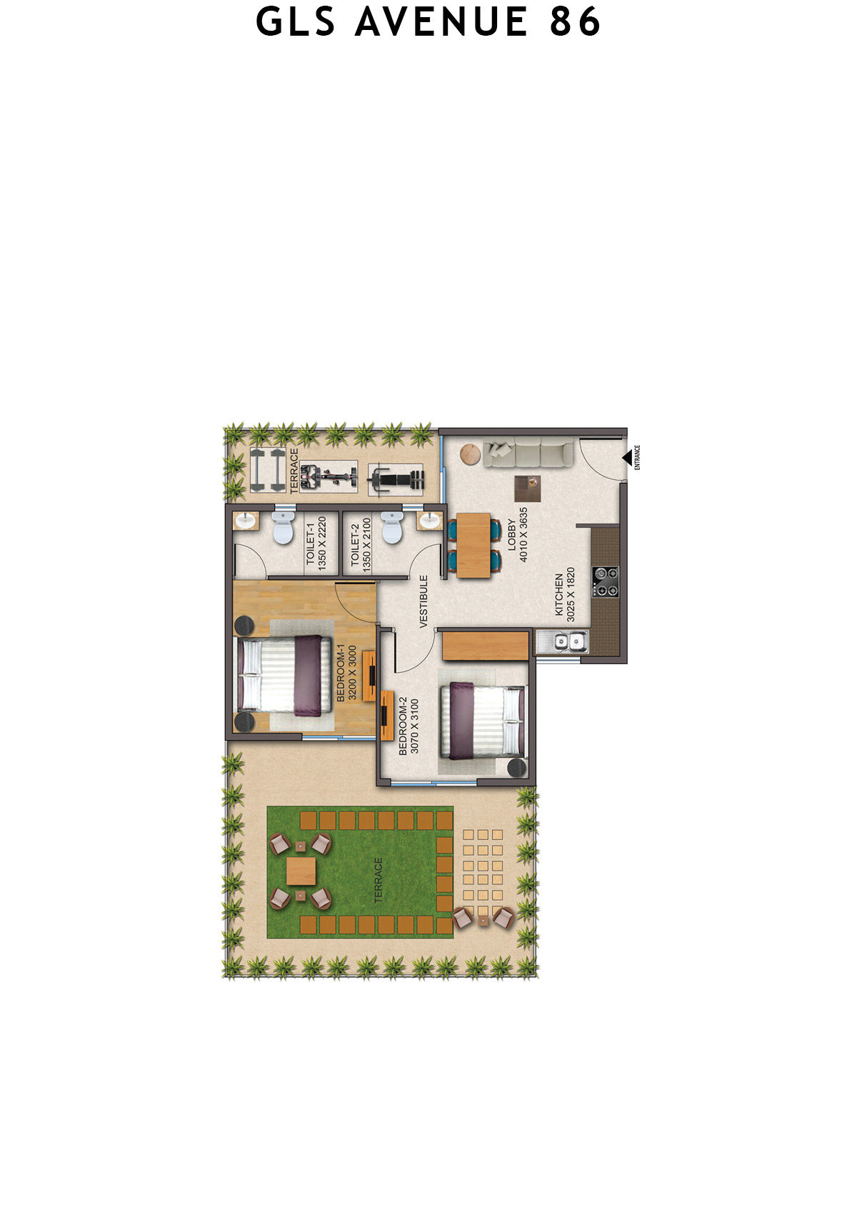 Gls Avenue 86 Tower 4 Unit 8 (Type 3P ) Floor Plan