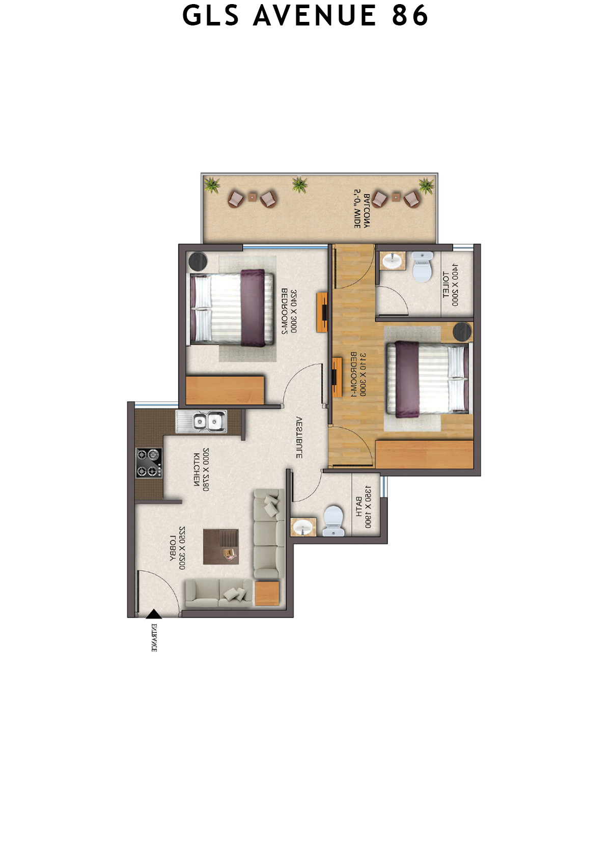 Gls Avenue 86 Tower 5 Unit 2 (Type 5 ) Floor Plan