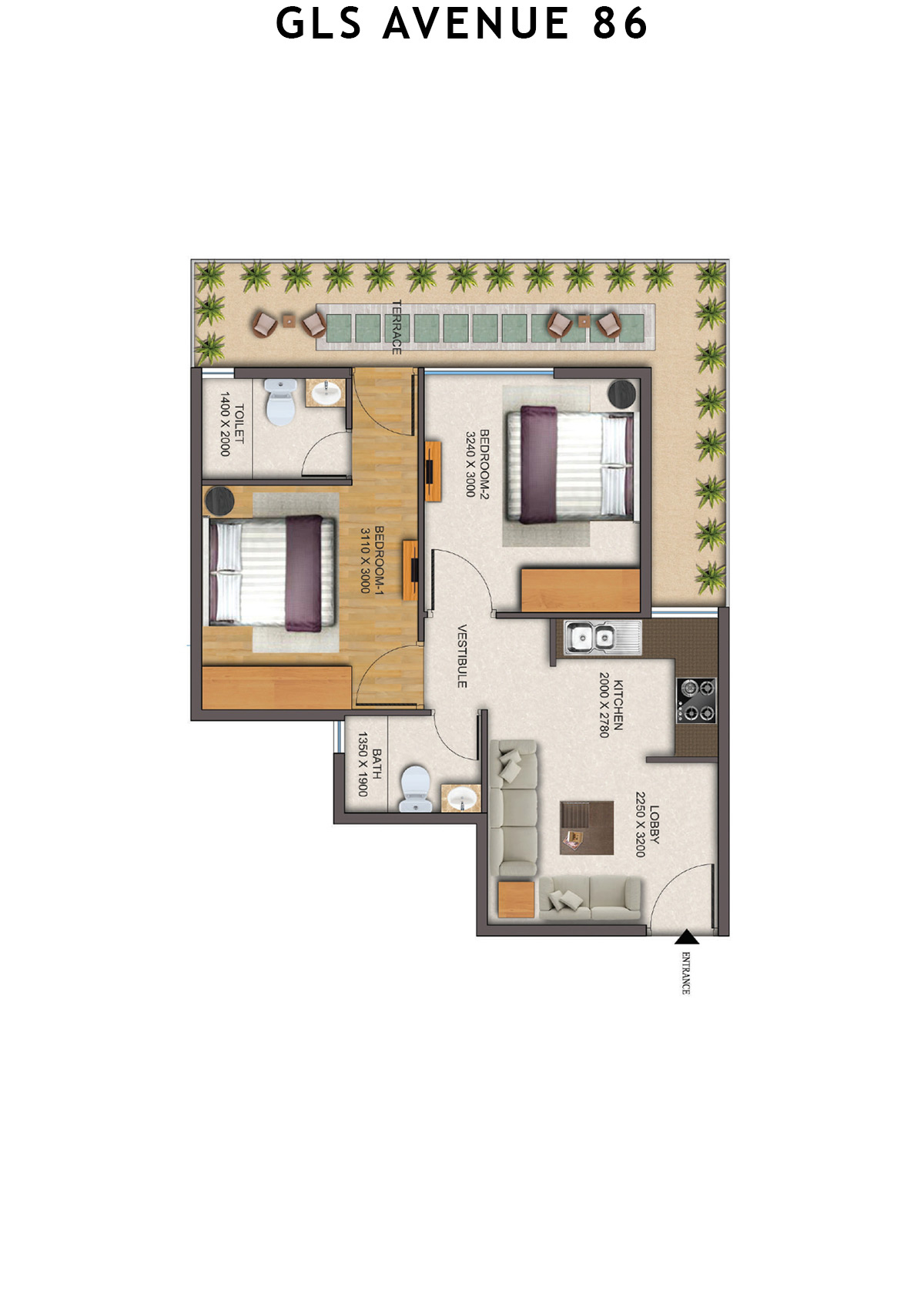 Gls Avenue 86 Tower 5 Unit 3 (Type 5P ) Floor Plan