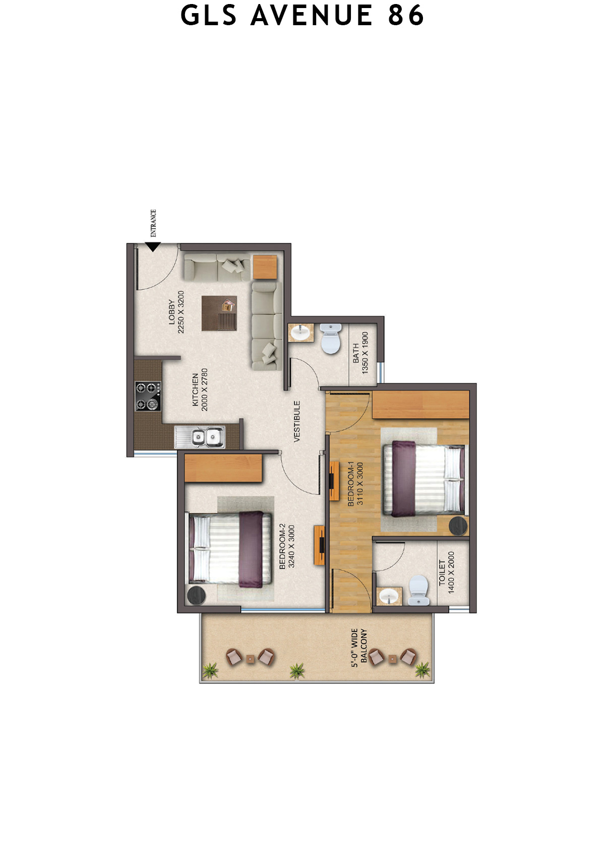 Gls Avenue 86 Tower 5 Unit 9 (Type 5 ) Floor Plan