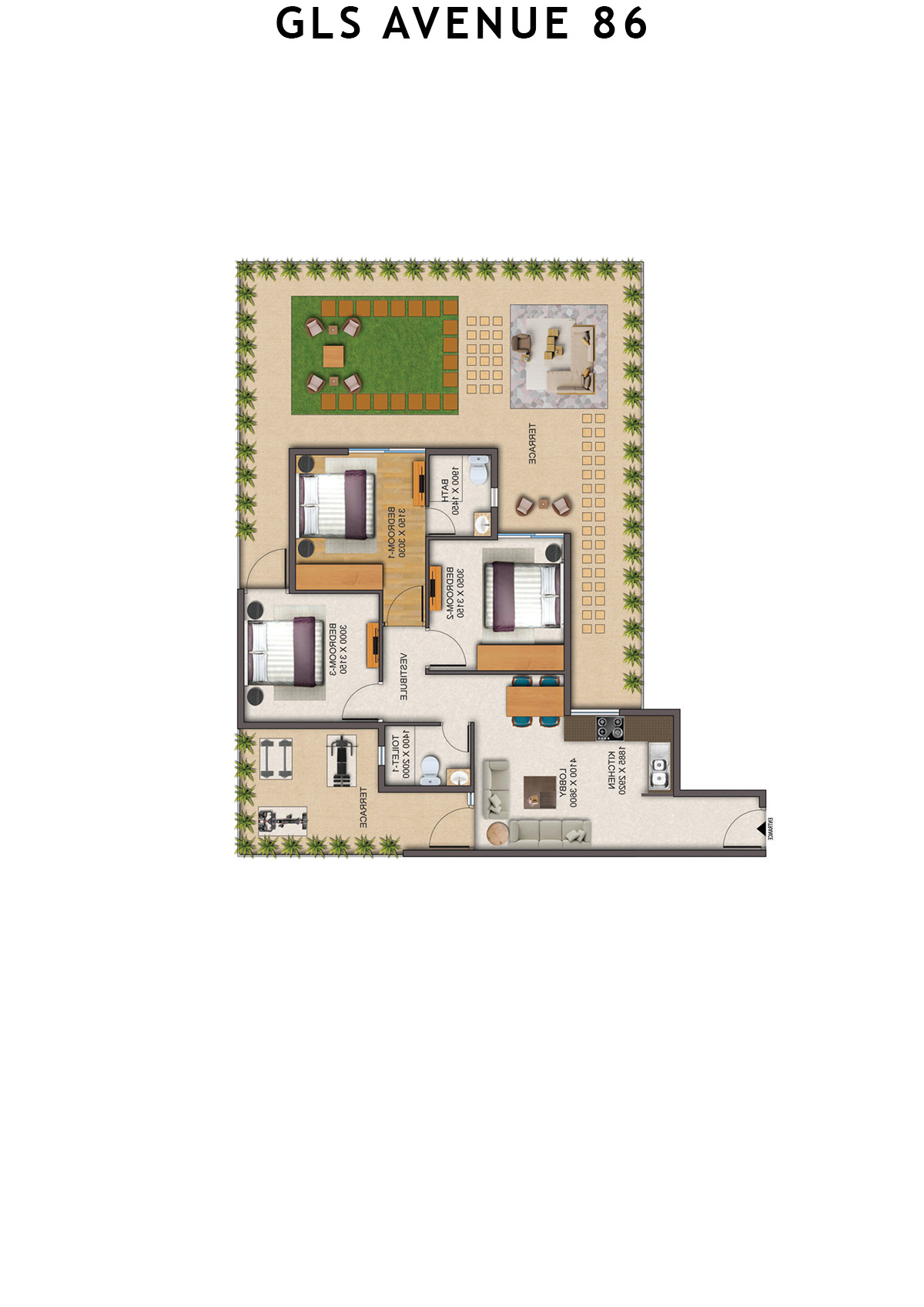 Gls Avenue 86 Tower 6 Unit 1 (Type 1P ) Floor Plan