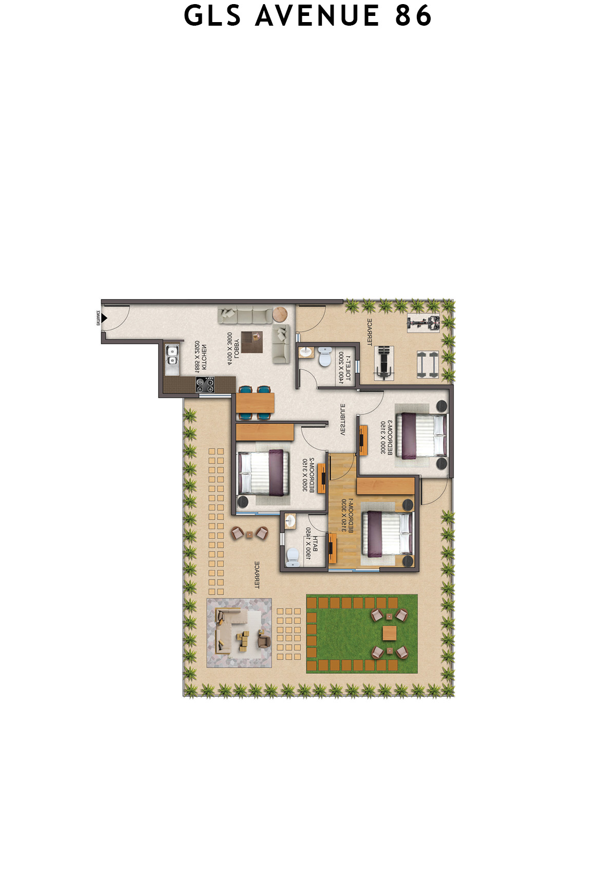 Gls Avenue 86 Tower 6 Unit 5 (Type 1P ) Floor Plan