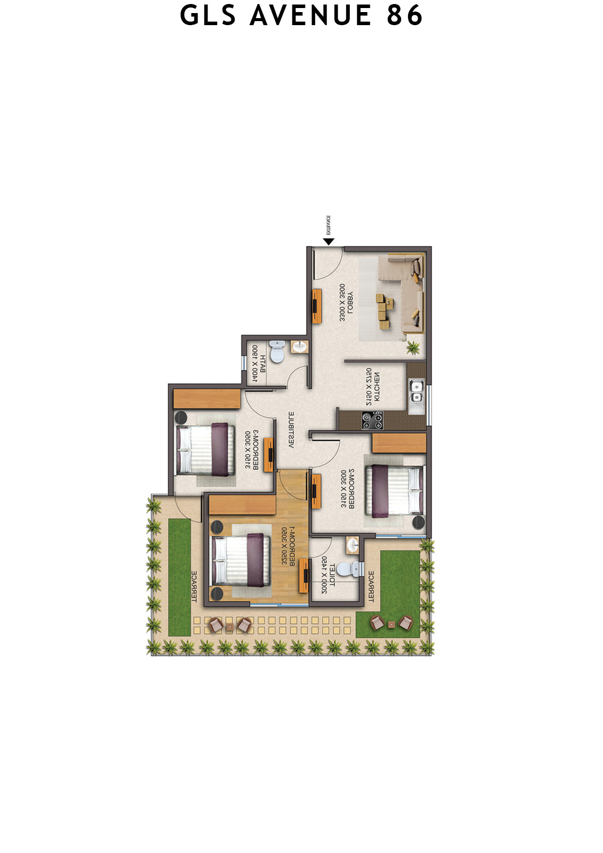 Gls Avenue 86 Tower 6 Unit 6 (Type 2P ) Floor Plan