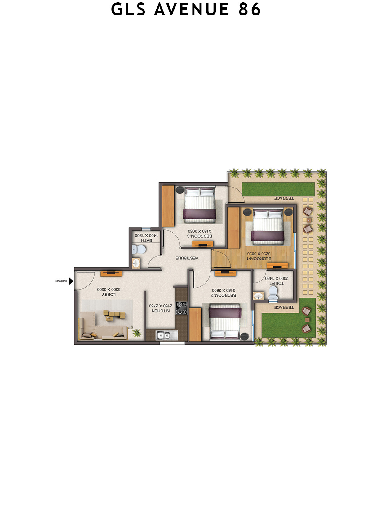 Gls Avenue 86 Tower 8 Unit 4 (Type 2P ) Floor Plan