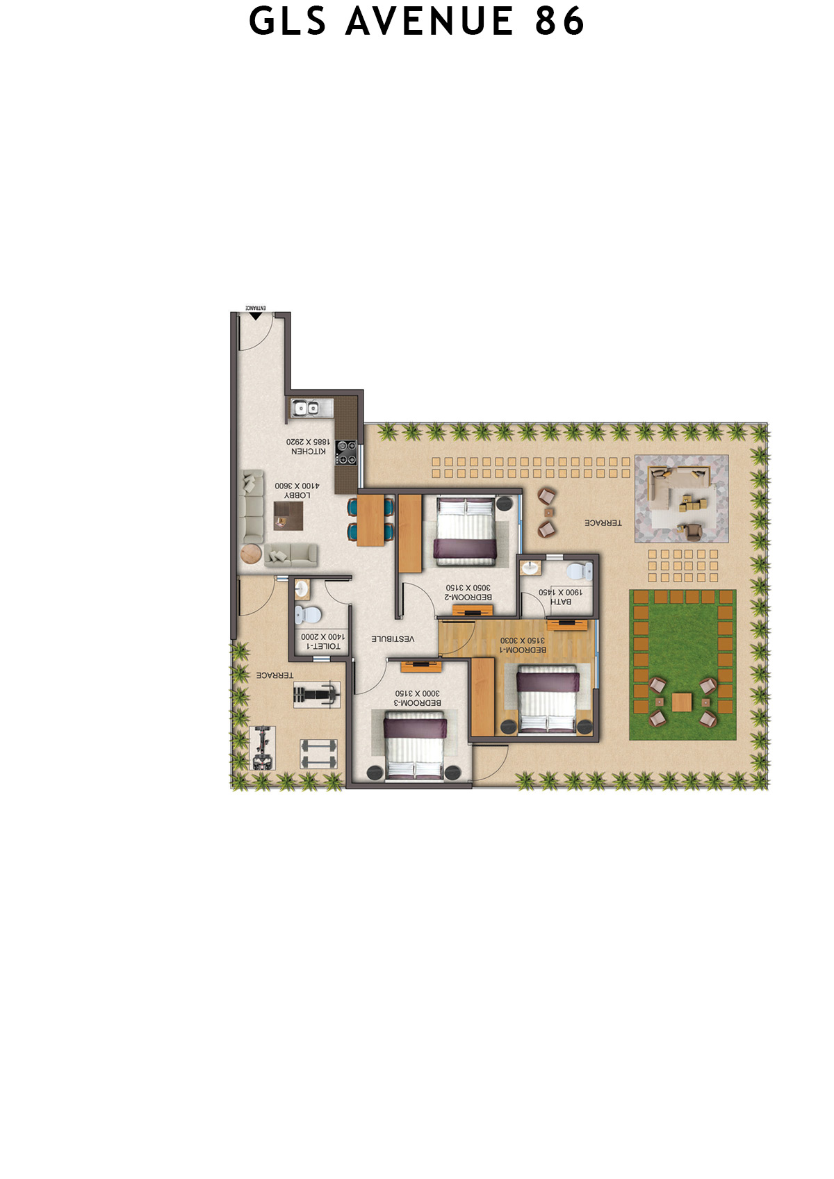 Gls Avenue 86 Tower 8 Unit 5 (Type 1P ) Floor Plan