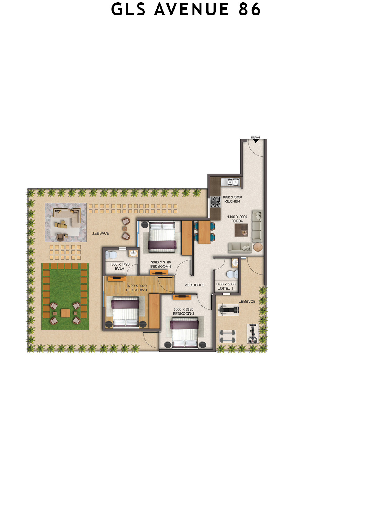 Gls Avenue 86 Tower 8 Unit 6 (Type 1P ) Floor Plan