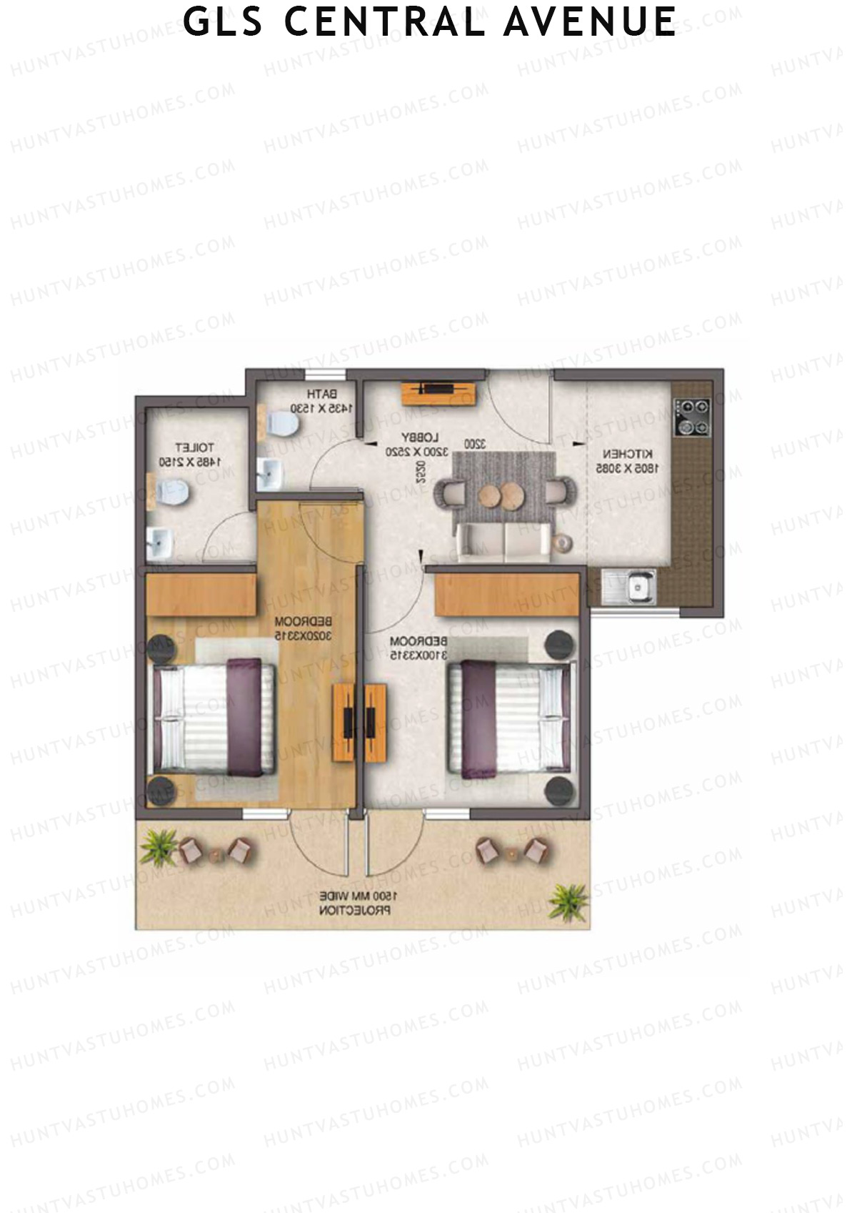 Gls Central Avenue Tower O Unit 6 (Type 5) Floor Plan
