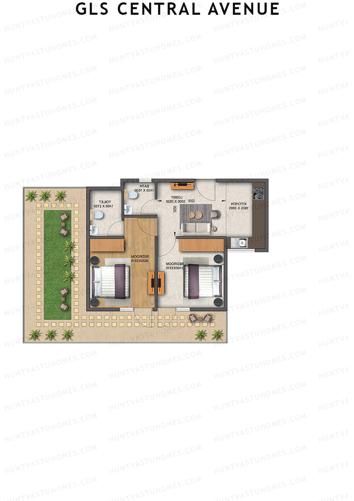 Gls Central Avenue Tower O Unit 6 (Type 5P) Floor Plan