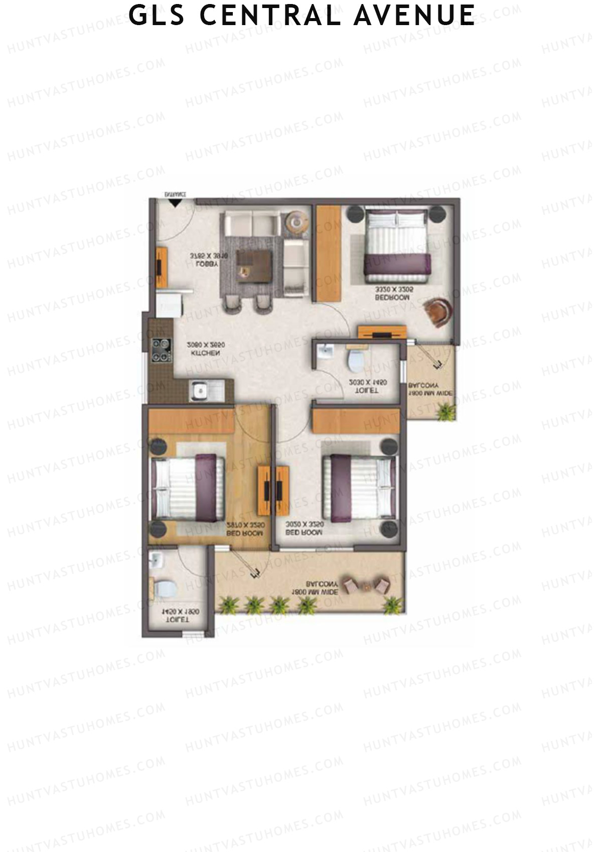 Gls Central Avenue Tower P Unit 6 (Type 2) Floor Plan