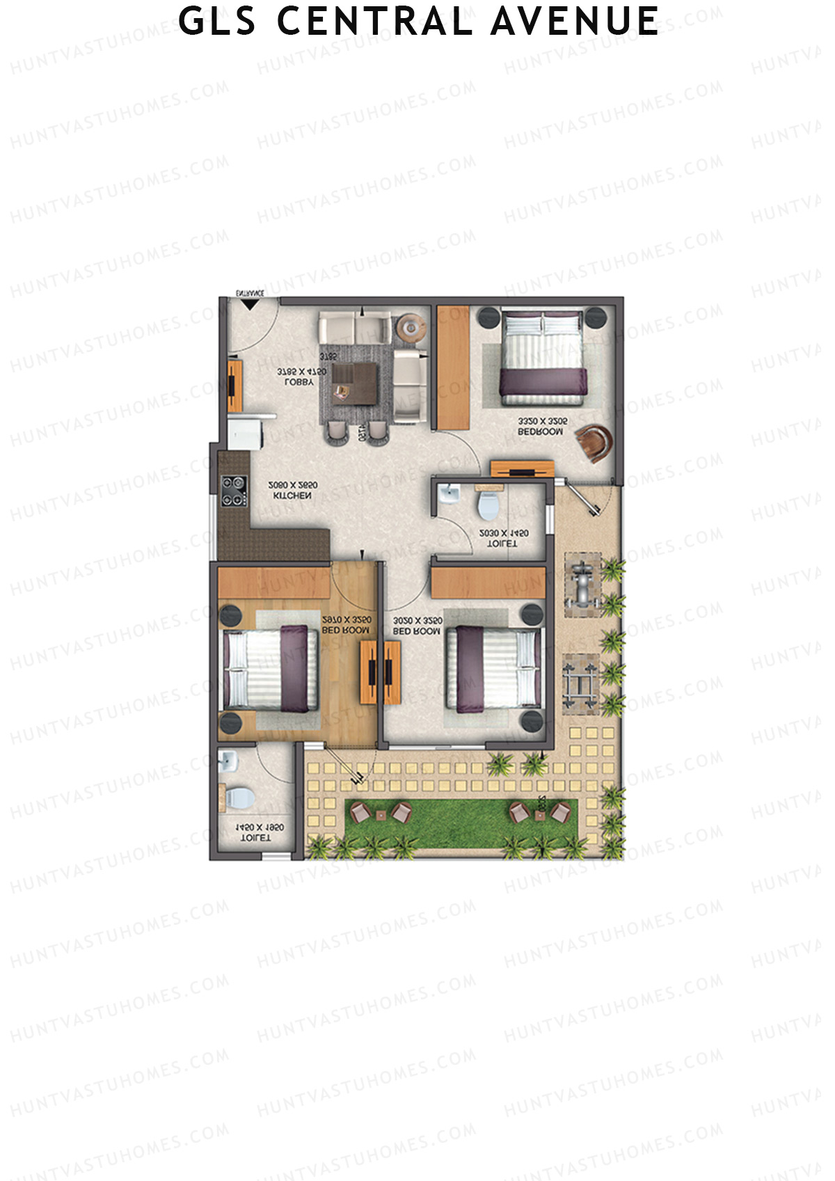 Gls Central Avenue Tower P Unit 6 (Type 1P) Floor Plan