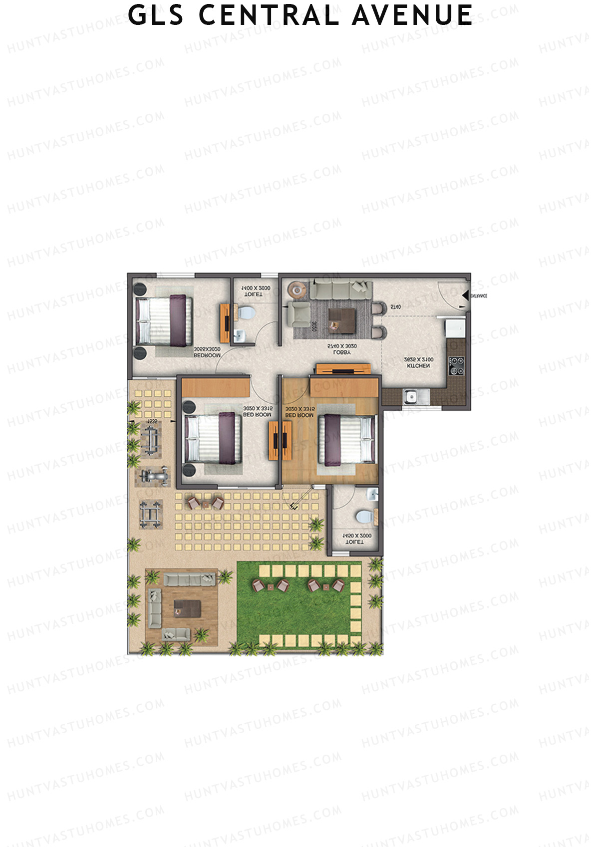 Gls Central Avenue Tower P Unit 8 (Type 2P) Floor Plan