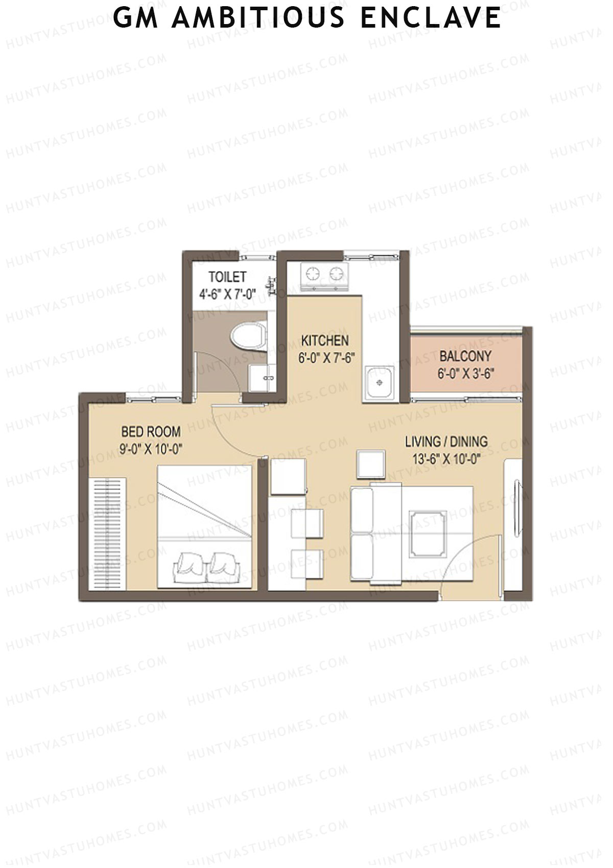 GM Ambitious Enclave Tower A1 Unit 18 (Type 1) Floor Plan