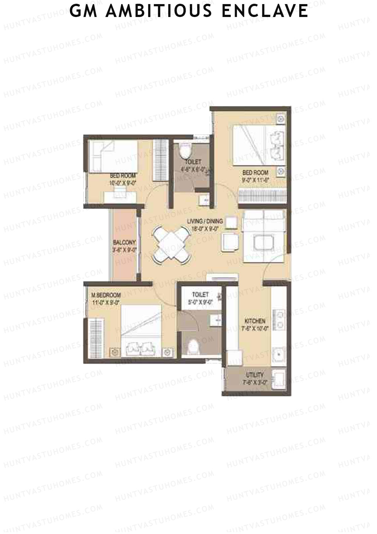 GM Ambitious Enclave Tower A1 Unit 24 (Type 3) Floor Plan