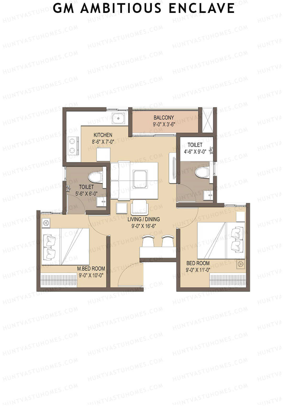 GM Ambitious Enclave Tower A1 Unit 32 (Type 2) Floor Plan