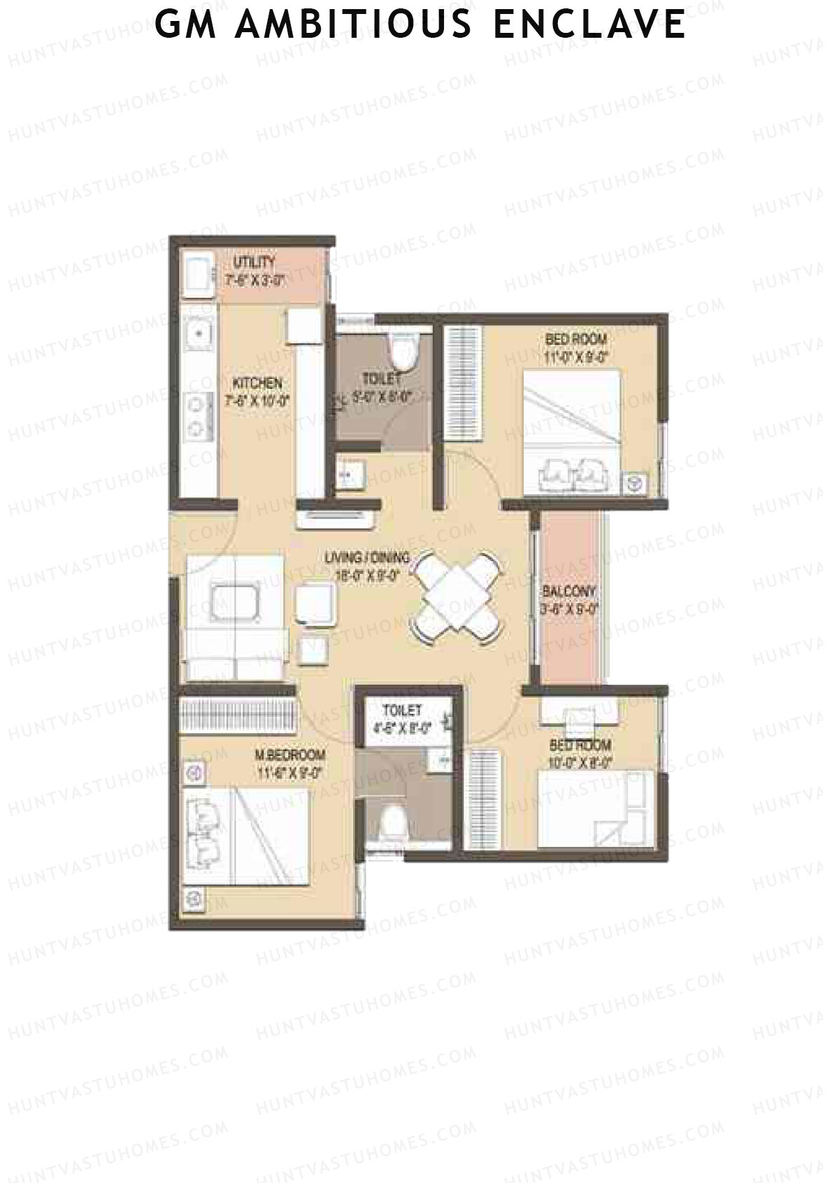 GM Ambitious Enclave Tower C Unit 8 (Type 3) Floor Plan