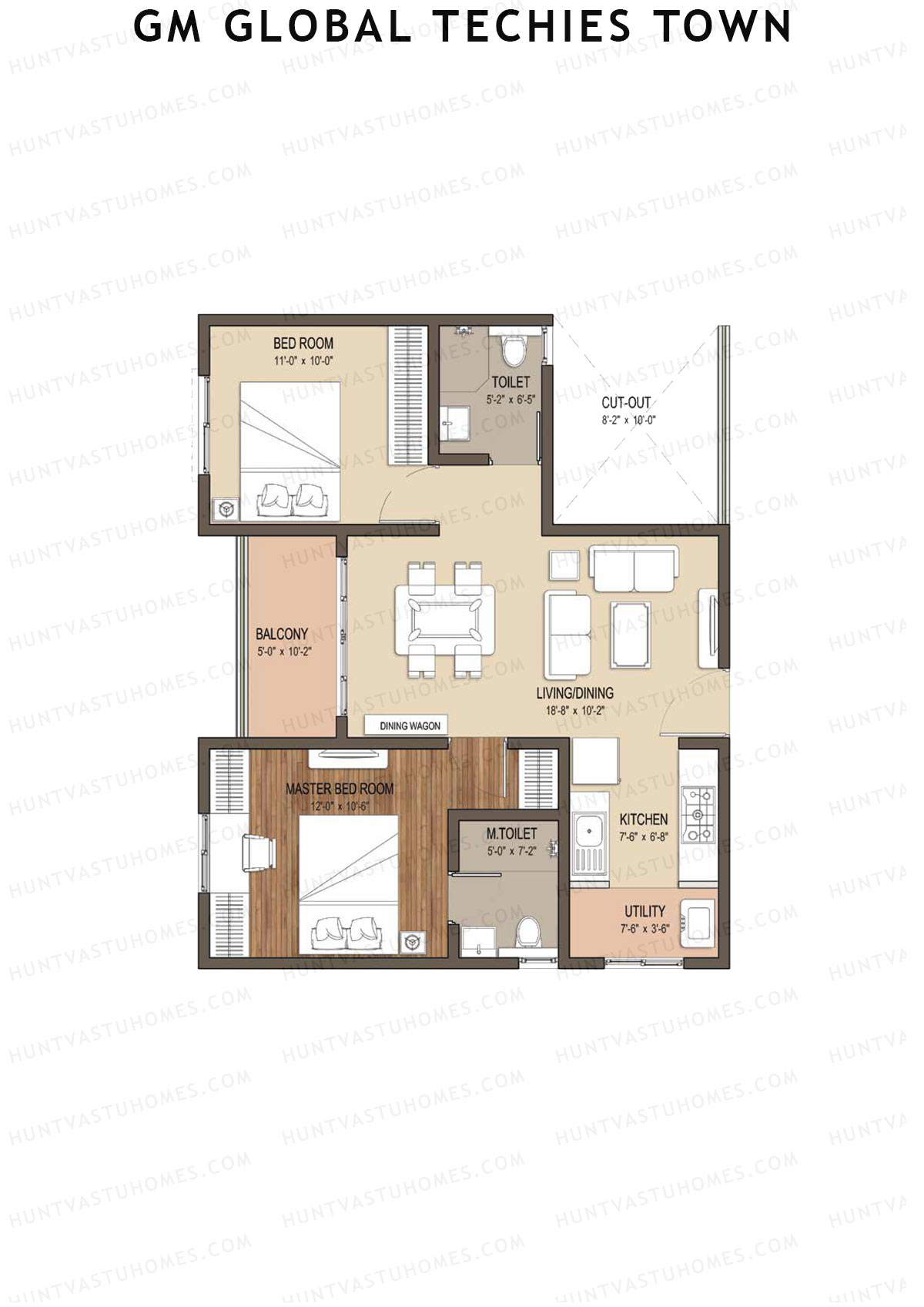 GM Global Techies Town Tower C Unit 25 (Type 1) Floor Plan