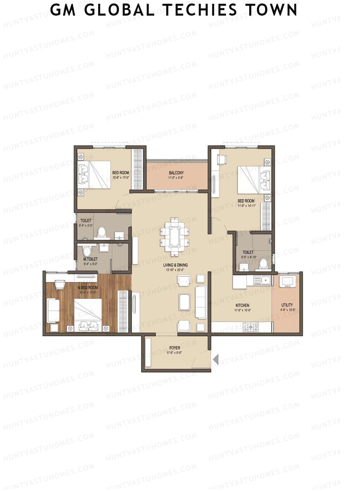 GM Global Techies Town Tower C Unit 28 (Type 4) Floor Plan